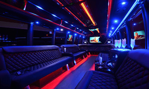 Tulsa 30 Passenger Party Bus Black Interior