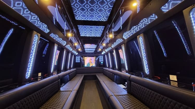 Tulsa 40 Passenger Limo Bus Interior